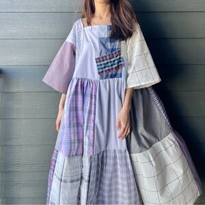 Handmade Quilted Patchwork Plaid Dress SKU 01174